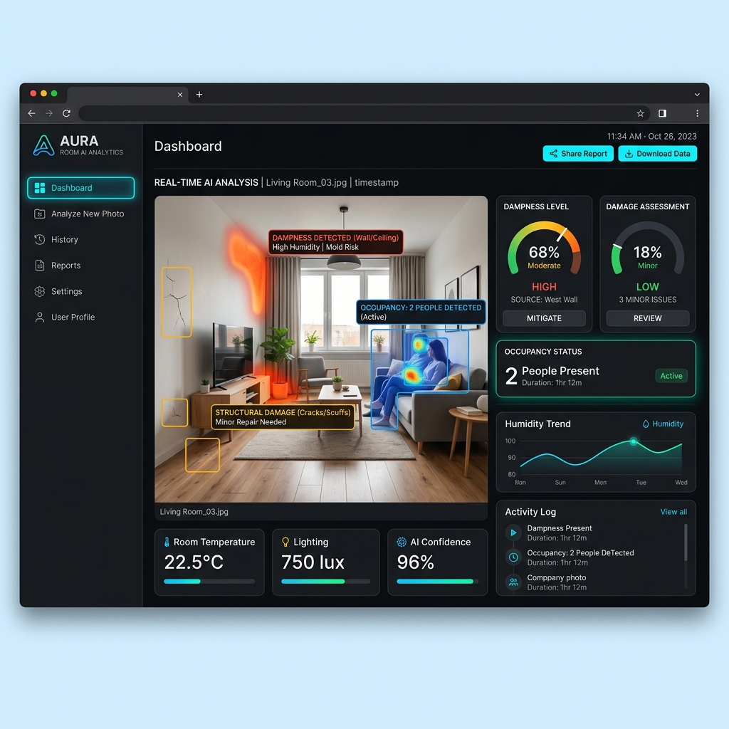 Habyta dashboard AI real-time room photo analysis